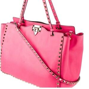 Valentino EUC Gorgeous Pink Rock Stud Tote Crossbody Bag